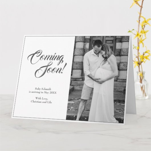 Zwangerschapsaankondiging in klassieke stijl kaart (Gele Bloem)