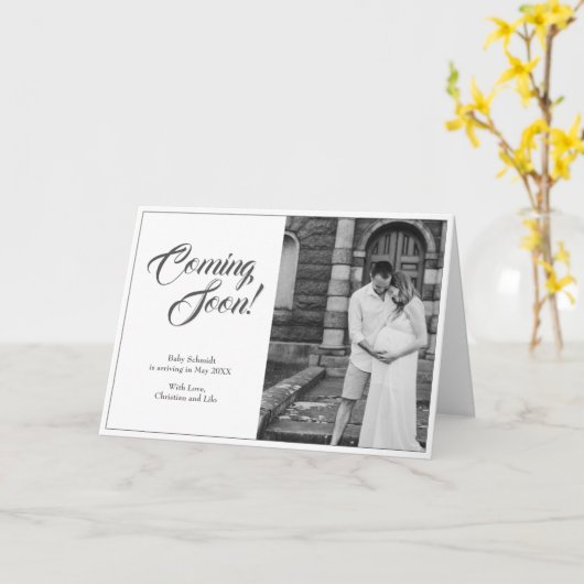 Zwangerschapsaankondiging in klassieke stijl kaart (Gele Bloem)