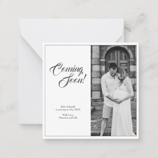 Zwangerschapsaankondiging in klassieke stijl notitiekaartje (Voorkant)
