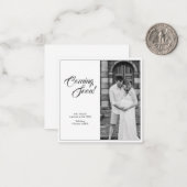 Zwangerschapsaankondiging in klassieke stijl notitiekaartje (Voorkant / Achterkant in situ)