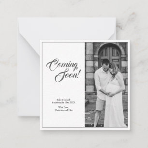 Zwangerschapsaankondiging in klassieke stijl notitiekaartje