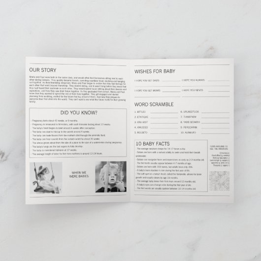 Zwangerschapsaankondiging in kleine krantenstijl kaart (Binnen)