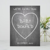 Zwangerschapsaankondiging in krijtbordstijl (Staand voorkant)