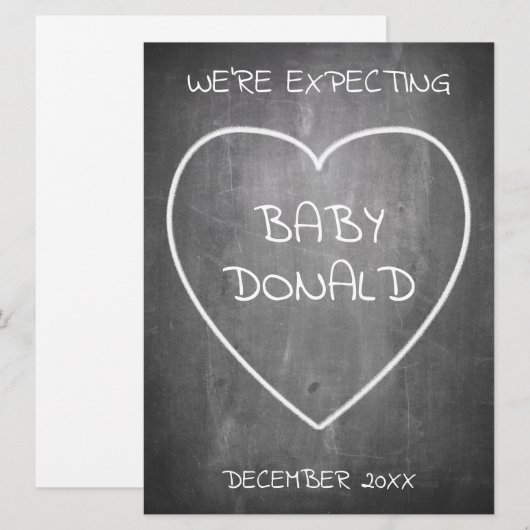 Zwangerschapsaankondiging in krijtbordstijl (Voorkant / Achterkant)