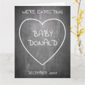 Zwangerschapsaankondiging in krijtbordstijl kaart (Gele Bloem)