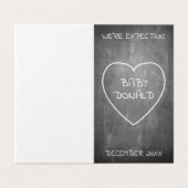 Zwangerschapsaankondiging in krijtbordstijl kaart (Buitenkant ongevouwen)