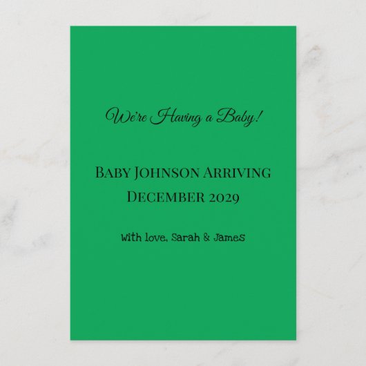 Zwangerschapsaankondiging! Informatiekaartje (Voorkant)