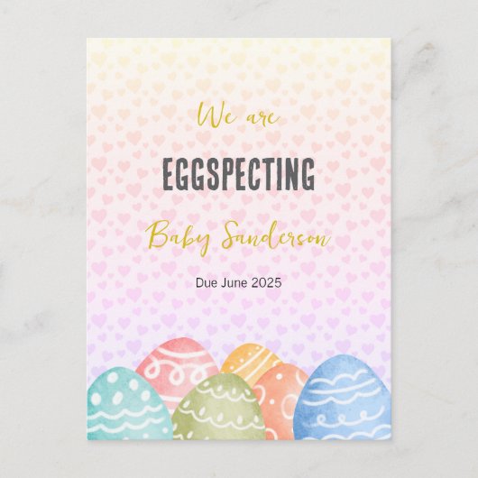 Zwangerschapsaankondiging Kaart, Eggspecting Aankondigingskaart (Voorkant)