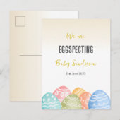 Zwangerschapsaankondiging Kaart, Eggspecting Aankondigingskaart (Voorkant / Achterkant)