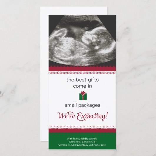 Zwangerschapsaankondiging Kerst Kaart (Voorkant / Achterkant)