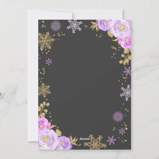 Zwangerschapsaankondiging Kerst Kaart Bloemen Lijs (Achterkant)