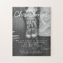 Zwangerschapsaankondiging Kerstfoto Legpuzzel
