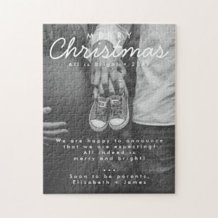 Zwangerschapsaankondiging Kerstfoto Legpuzzel