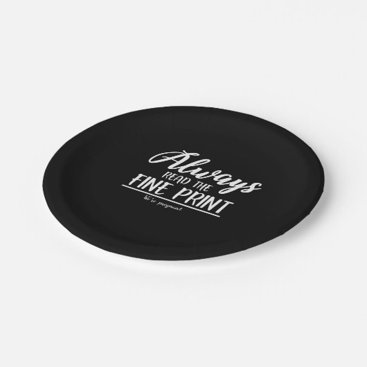 Zwangerschapsaankondiging Lees de fijne afdruk Papieren Bordje (Gekanteld)