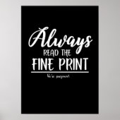 Zwangerschapsaankondiging Lees de fijne afdruk Poster (Voorkant)