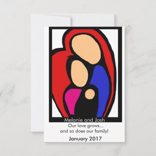 Zwangerschapsaankondiging - Mam, Pap, Baby Aankondiging (Voorkant)