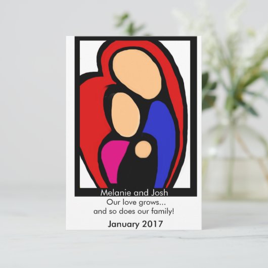 Zwangerschapsaankondiging - Mam, Pap, Baby Aankondiging (Staand voorkant)