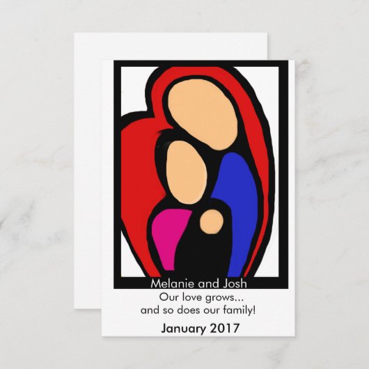 Zwangerschapsaankondiging - Mam, Pap, Baby Aankondiging (Voorkant / Achterkant)