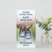 Zwangerschapsaankondiging met babyschoenen (Staand voorkant)