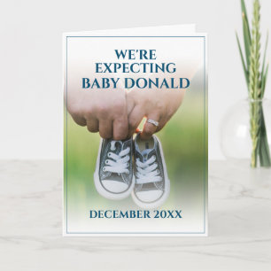 Zwangerschapsaankondiging met babyschoenen kaart