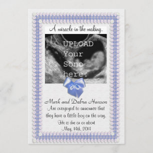 Zwangerschapsaankondiging met echografie foto aankondiging