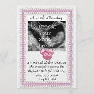 Zwangerschapsaankondiging met echogram foto aankondiging