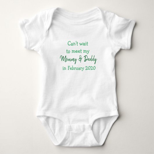 Zwangerschapsaankondiging nieuwe baby romper (Voorkant)