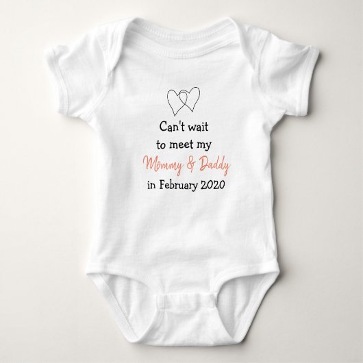 Zwangerschapsaankondiging nieuwe baby romper (Voorkant)
