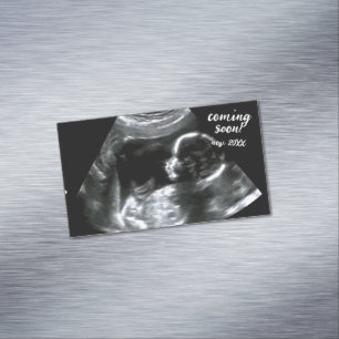 Zwangerschapsaankondiging Nieuwe baby scan binnenk Magnetisch Visitekaartje