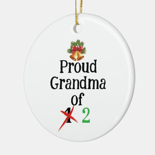 Zwangerschapsaankondiging oma keramisch ornament (Links)