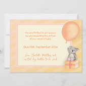 Zwangerschapsaankondiging oranje koala kaart (Achterkant)