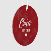 Zwangerschapsaankondiging Ornament voor moeder naa (voorkant)