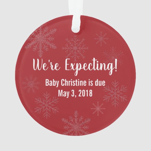 Zwangerschapsaankondiging Ornament voor moeder naa (achterkant)