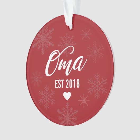 Zwangerschapsaankondiging Ornament voor moeder naa (voorkant)