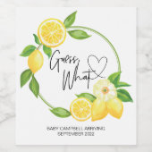 Zwangerschapsaankondiging Raad eens wat Baby onthu Wijn Etiket (Enkel label)