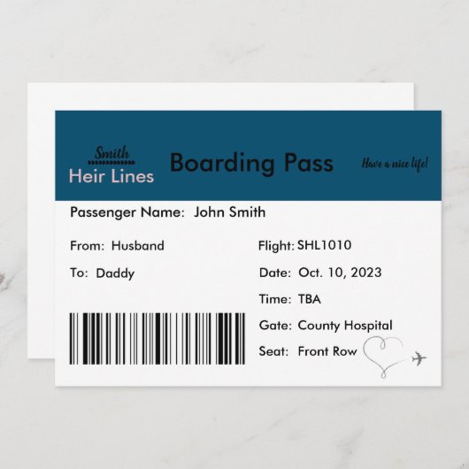 Zwangerschapsaankondiging Reisthema Kaart (Voorkant / Achterkant)