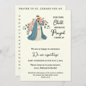 Zwangerschapsaankondiging religieus gebed notitiekaartje (Voorkant / Achterkant)