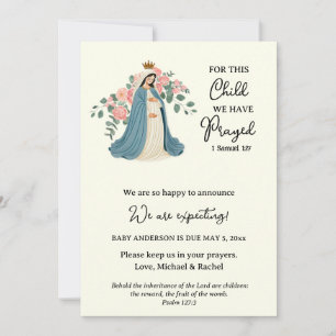 Zwangerschapsaankondiging religieus gebed notitiekaartje