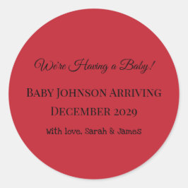 Zwangerschapsaankondiging! Ronde Sticker
