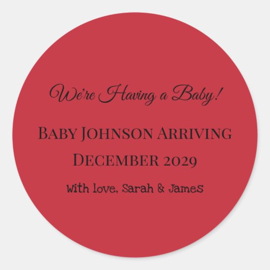 Zwangerschapsaankondiging! Ronde Sticker (Voorkant)