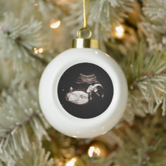 Zwangerschapsaankondiging Sonogram echografie Foto Keramische Bal Ornament