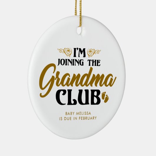 Zwangerschapsaankondiging Sonogram Grandma Keepsak Keramisch Ornament (Rechts)