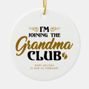 Zwangerschapsaankondiging Sonogram Grandma Keepsak Keramisch Ornament