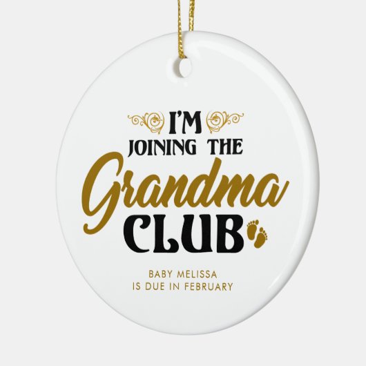 Zwangerschapsaankondiging Sonogram Grandma Keepsak Keramisch Ornament (Links)