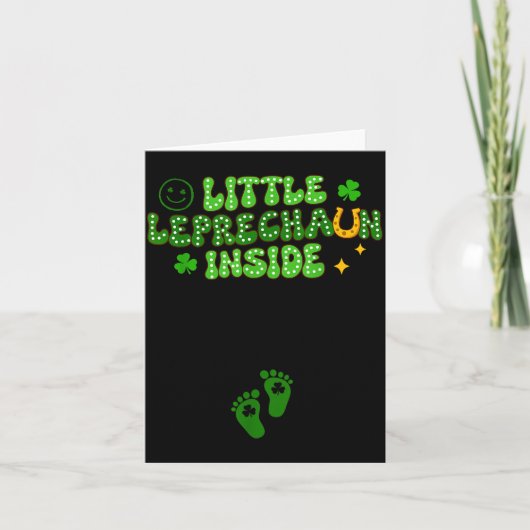 Zwangerschapsaankondiging St Patrick's Day Illustr Kaart (Voorkant)