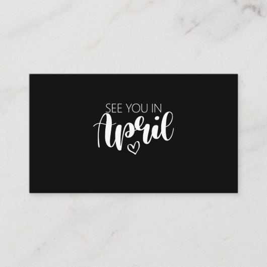 Zwangerschapsaankondiging: Tot ziens in april Visitekaartje (Voorkant)