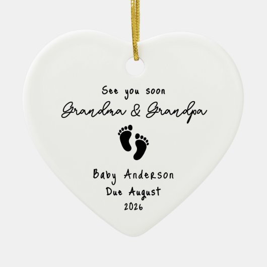 Zwangerschapsaankondiging Ultra Sound Kerstmis Keramisch Ornament (Voorkant)