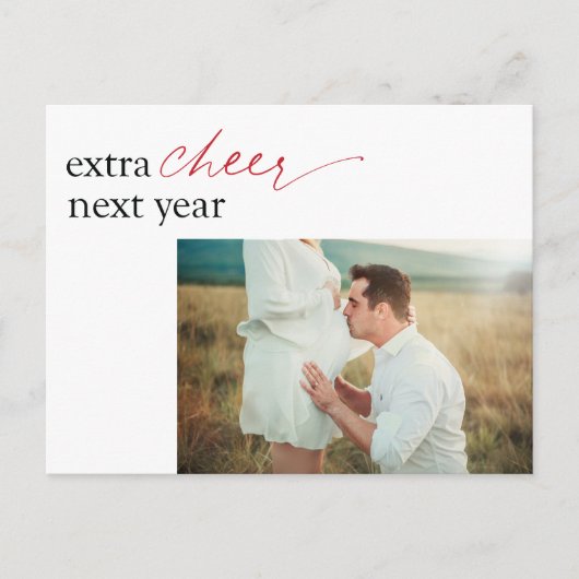 Zwangerschapsaankondiging Verrassings Vakantiekaar Feestdagenkaart (Voorkant)