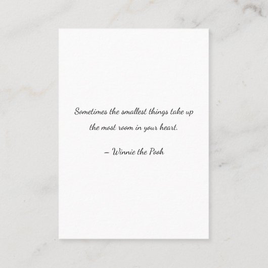 Zwangerschapsaankondiging! Visitekaartje (Achterkant)