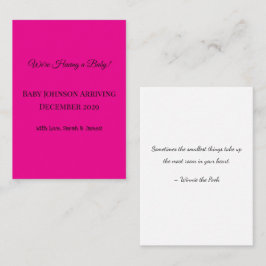 Zwangerschapsaankondiging! Visitekaartje